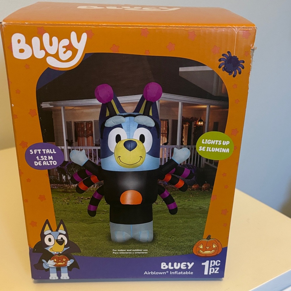 NWT 2025 Bluey Halloween In Spider Costume 5ft Lights Up Airblown Inflatable